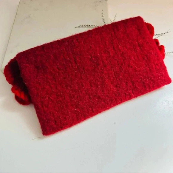 NWOT LJN Signature Fiber Art One Of A Kind Wearable Art Wool Feather Clutch Bag - Picture 2 of 9